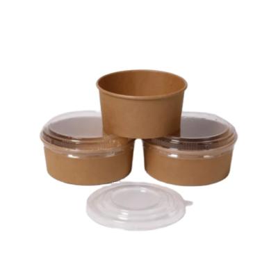 China Disposable Kraft Paper Salad Packaging Bowl , Container Food Box For Salad for sale