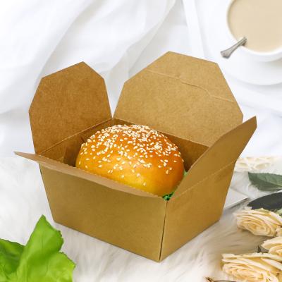 China Customized Disposable Wrapping Paper Food Box Disposable Take Away Paper Salad Dessert Paper Lunch Box for sale