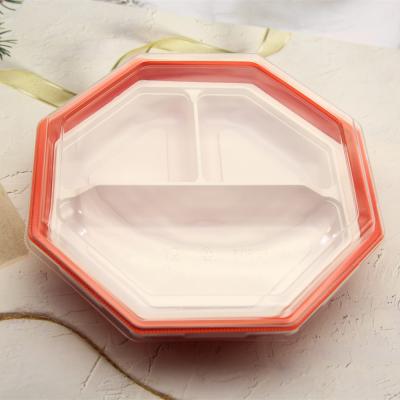 China PP Disposable Plastic Food Storage Container 3 Compartment Take Out Food Container for sale