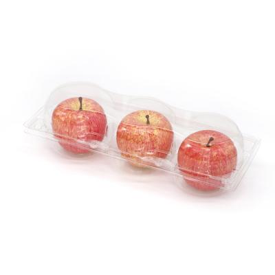 China Disposable Customized Plastic Apple Shape Container Fruit Packaging For 3 Apples for sale