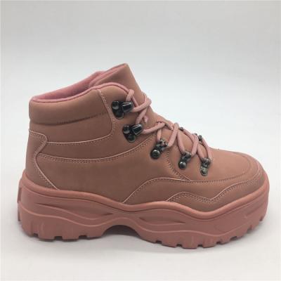 China Lace Up Sole Top Outdoor PU Shoes Women Boot Hike Sneakers for sale