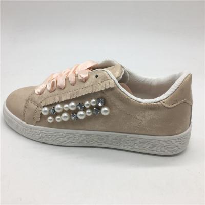 China EVA PU Pearl Upper Lady Fashion Sneakers Injection Shoes for sale