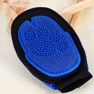 China New Amazon Pet Grooming Glove Brush Pet Grooming Glove Stocked Soft Brush Bathing Massage Gloves for sale