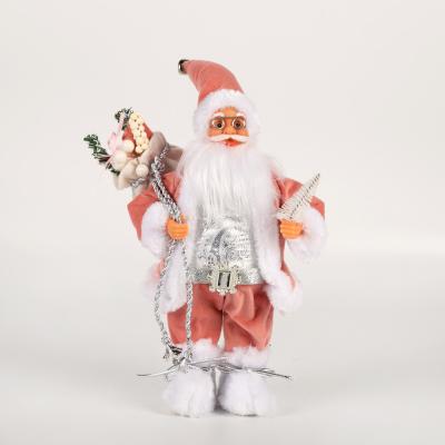 China Hot Sale PVC+cloth Santa Claus Doll Toy Ornaments Christmas Gift Christmas Decoration for sale