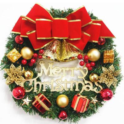 China Outdoor Christmas Tree Decoration Props Ensure Christmas Garland Simulation Christmas Wreath 30CM for sale