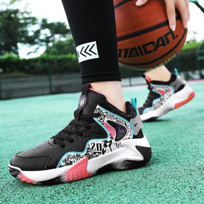 China CUSHIONING Best Selling Cushioning Popular Basketball Shoes Durable Anti-Slippery Leather High Top Sneakers for sale