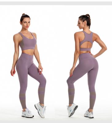 China X-CHENG 2022 New Breathable Design Cavity Two Piece Sports Bras Yoga Suits Gaiters For Women Suits For Yoga for sale