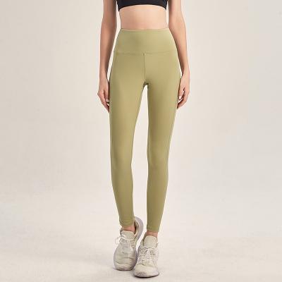 China High-waist Breathable Naked Tight Quick-Dry Feeling Women's Training Leggings Sports Fitness Yoga Jogging Hip-Lifting Pants for sale