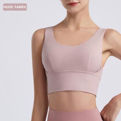 China Wear Shockproof Active Gathering Breathable Women Fitness Yoga U Shaped Sexy Bra for sale