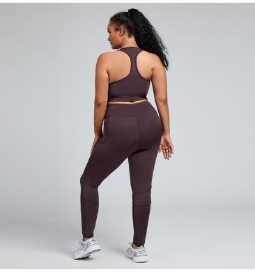 China X-CHENG Breathable Women Solid Color Tight Sportswear Yoga Sets Two Piece Set Fitness Sets Plus Size Fitness for sale