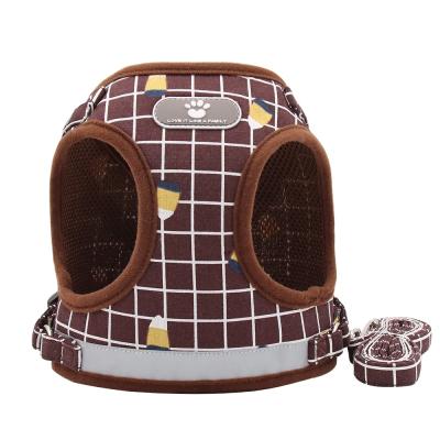 China Border Reflective Type Stocked Chest Strap Traction Vest Cat Dog Pet Collar Rope for sale