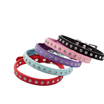 China Luxury Metal Stocked Diamond Set Super Delicate Soft Shiny Cat Dog Pet Collar for sale