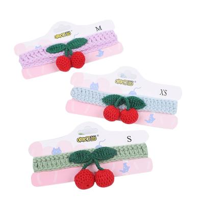 China Creative Cat Dog Pet Collars Woven by Cherry Comfortable Soft Wool Hand Stored for sale