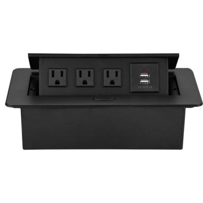 China /Multi-Purpose 2.1 Power Outlet USB Jack USB Jack 2.1 Residential Inset Hidden Conference Table Residential Office Charging Black American Standard Auto Socket for sale