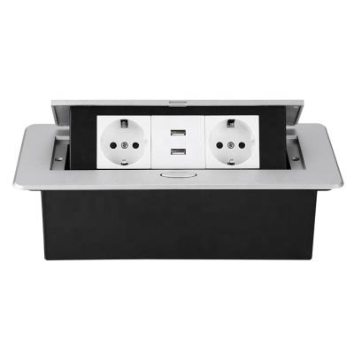 China Multi-Function Residential High Quality Desktop USB Socket Information Box EU Standard Hidden Power Socket/Multi-Purpose Desktop Socket for sale