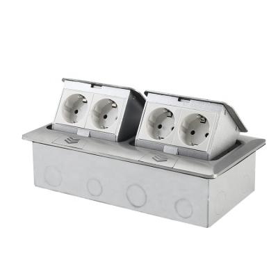 China Automatic Hidden Aluminum Alloy DBS Four Power Floor Receptacle EU Standard Receptacle Residential / Multi-Purpose Factory Advantage for sale