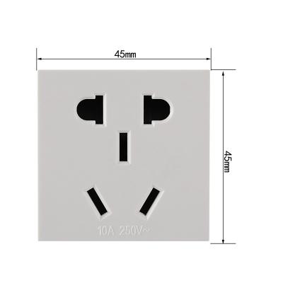 China 45mm*45mm 5 Hole 250V 10A NC Power Socket Cabinet Desktop Embedded Power Socket Residential/Multi-Purpose Module for sale