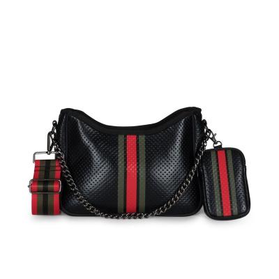 China Fashion Adjustable Cross - Body Strap & Chain Strap Neoprene Cross - Body Bag Featuring a Lined Interior Pocket and Zipper OEM Odm for sale