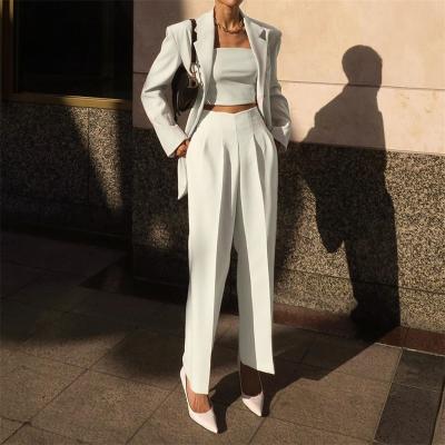 China Anti-wrinkle slanna fashion women pantsoffice new high waist tailored pants straight for sale