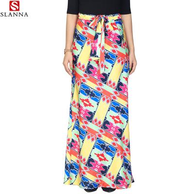 China Manufacturer Size Summer African Printed Adjustable Plus Size Chiffon Long Ankara Skirts Maxi Skirt Factory Price Women for sale