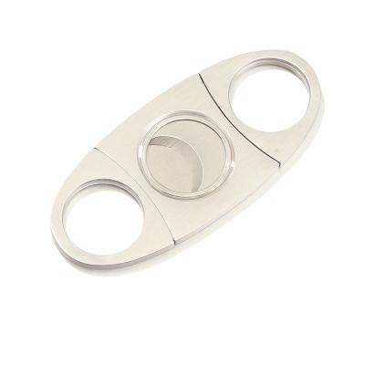 China Cigar Moisturizer Cigar Accessories Cigar Accessories Stainless Steel Sharp V Cut Cigar Cutter Customized Logo Metal Durable Cigar Cutter for sale