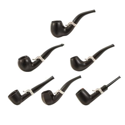 China Durable Wooden Smoke Pipe Handcrafted Handmade Carved Ebony Durable Wooden Pipe Smoking Tobacco Pipe Hot Sale High Quality for sale