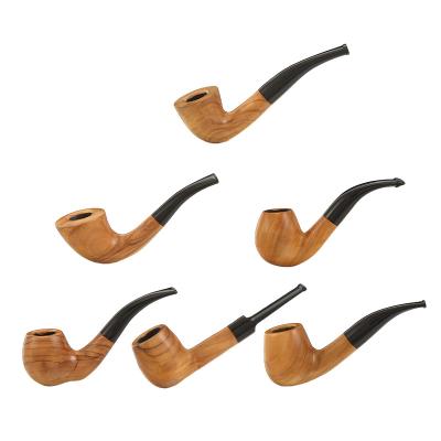 China Handmade kayu durable briar cangklong pipa olive wod smoke wooden crafts small crafts handmade custom wooden pipes for sale