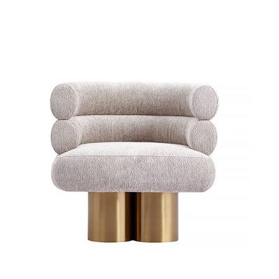 China Cute Round Armchair Round Shape Sofa Chair with Furry Faux Lamb Sofa Soft Wool Fabric and Stool for Girls for sale