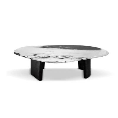 China Round Marble Coffee Table Luxury Agglomerated Stone Coffee Table Set Style Stainless Steel Wedding Gold Silver Metal High Grade Tea Table for sale