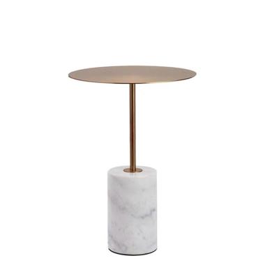 China Modern Round Marble Coffee Table Gold Stainless Steel Coffee Table Living Room Marble Base Around Small Sofa Side Table for sale