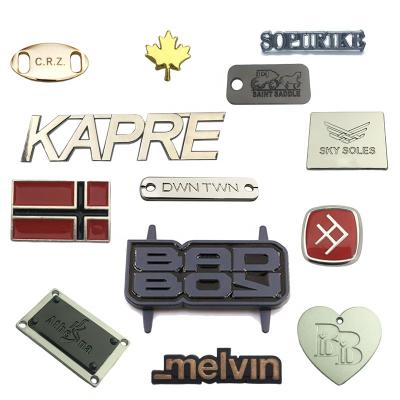 China Fashionable OEM Bag Backpack Accessories Making Metal Embossed Brand Nameplate Logo Labels For Handbags Logo Tag Custom Engraved Metal for sale