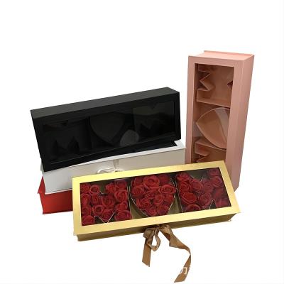 China Recycled Materials Factory sells spot transparent PVC cover Mom flower box Mom Flower Gift box Mom Rose box for Mother's Day for sale