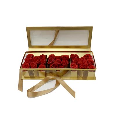 China Recycled Materials OEM Custom  transparent PVC cover Mother's Day Mom Box Monogram Mom Flower Gift Box Mom Flower Box with ribbon for Birthdays for sale