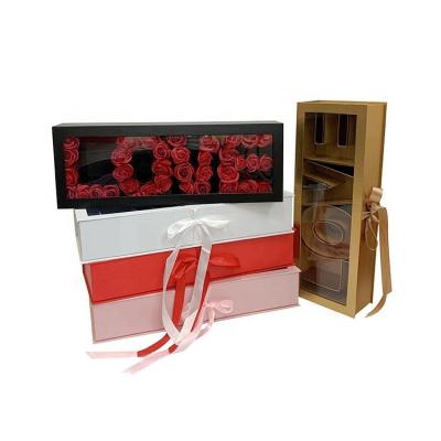 China Recycled Materials OEM custom high quality transparent PVC window LOVE letter box I LOVE You Flower gift box Love Rose box for lovers for sale