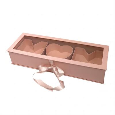 China Recycled Materials Oem Rectangle Flower Rose Boxes Packaging Gift Box With Ribbon For Mother's Day for sale