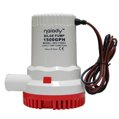 China Family Homes Naiady 1500GPH 12V Non-automatic Submersible Marine Boat Bilge Pump for sale