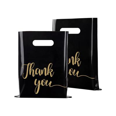 China Clothes Packaging Thank You Merchandise Bags Extra Thick Retail Plastic Shopping Bag for Stores Clothes Ploy Recyclable Gift Bags  with Handle for sale