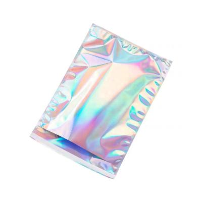 China Clothes Packaging Silver foil postal packaging poly envelope mailer custom logo printed iridescent rainbow holographic poly bags for sale