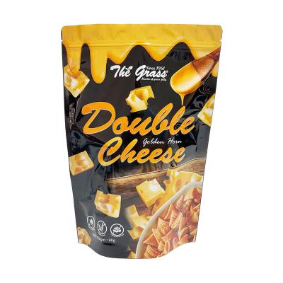 China Moisture Proof Custom LOGO Label Printed Resealable Zip Lock Aluminum Foil Biscuit Mylar Stand Up Pouches For Food Nuts Snack Cheese Packaging for sale