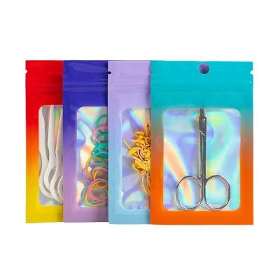 China Moisture Proof Holographic Smell Proof Sample Resealable Bags Foil Freshies Bags for Food Storage Eyelash, Jewelry, Lip Gloss Packaging for sale