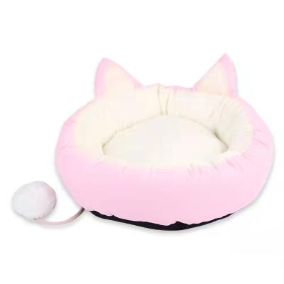 China Comfortable Type Stocked Handmade Small Medium Dog Cat Beds Selling Thickening Web Plush Warm Deep Sleep for sale