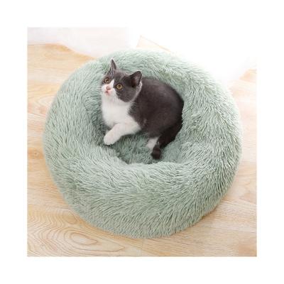 China OEM Service Wholesale Custom Made Breathable Plush Round Plush Round Sleep Cat Nest Stocked Warm for sale