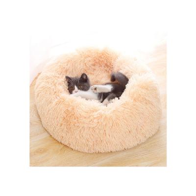 China Factory Wholesale Autumn And Winter Plush Warm Cat Litter Comfortable Round Pet Cat Litter for sale