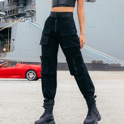 China Fashion Style Ladies High Waist Breathable Warm Slim Pocket Zipper Casual Cargo Pants for sale