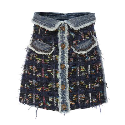 China Fashion Design Denim Stereo Cotton Wrap Girls Breathable Pencil Skirts Pockets Mature Ladies Jean Skirts for sale