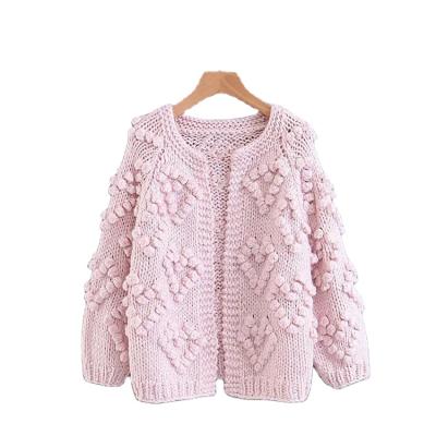 China Lady's Knit Solid Sweet Cardigan Mom and Daughter Fancy Breathable Good Quality Sweater for sale