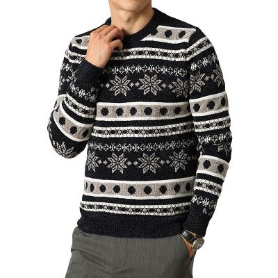 China New Quality Autumn Winter Chenille Hot Sale Christmas Jacquard Men Anti-Wrinkle Knit Sweater Fashionable Warm Crewneck Pullover for sale