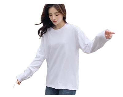 China New Hot Selling Customizable Anti-Wrinkle Printed T-shirt Women's Casual Long Sleeve Cotton Non Pilling T-shirt for sale