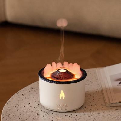 China Smell Comfortable Auto Oil Diffuser Jelly Fish Flame Effect Diffuser Volcano Aroma Machine Mini Essential Humidifier Cool Air Mist for sale