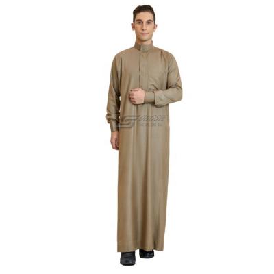 China Spun Polyester Or Wholesale Mens Robe Saudi Arabia Muslim Islam Men TR Fabric Or Imitation Korean Fabric Muslims Robes Thobe High Quality Mens Dresses arabic islamic clothing for sale